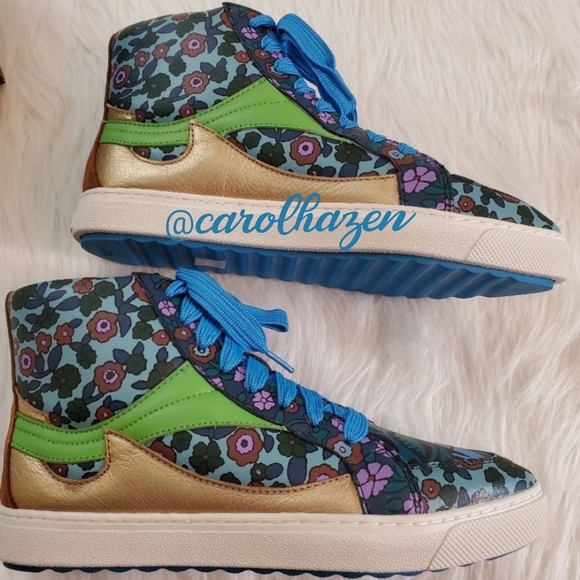 1 DAY SALE! COACH LEATHER HiTop Floral Shoes - Picture 4 of 8